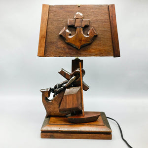 vintage wooden lamp nautical style
