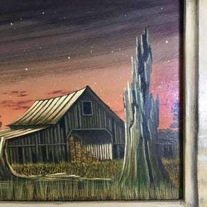 Acrylic on Board Painting 'Star Fire' by Larry Arnold Painting Vintage 