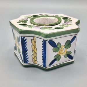 Antique French Faience Porcelain Inkwell Aladin Paris Inkwell Antique 