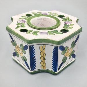Antique French Faience Porcelain Inkwell Aladin Paris Inkwell Antique 