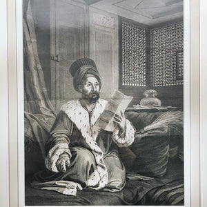Antique French Orientalist Engraving of Ottoman Pasha circa 1822 Engraving Antique 