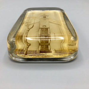 Antique Glass Paperweight with Photograph of Church Paperweight Antique 