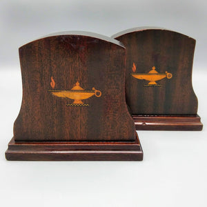 Antique Inlaid Wood Bookends Late Victorian Bookend Antique 