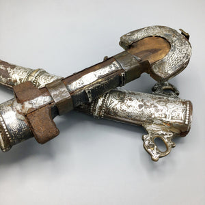 Early 19th Century Moroccan Koummya Dagger Mounted in Silver Dagger Antique 