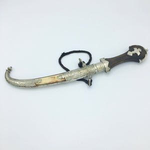 Early 20th Century Moroccan Koummya Dagger with Camel Bone Inlay Dagger Antique 