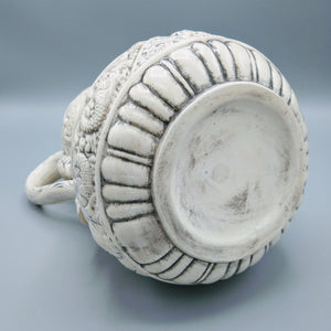 Italian Ceramic Jug with Dimensional Battle Scene Jug Vintage 