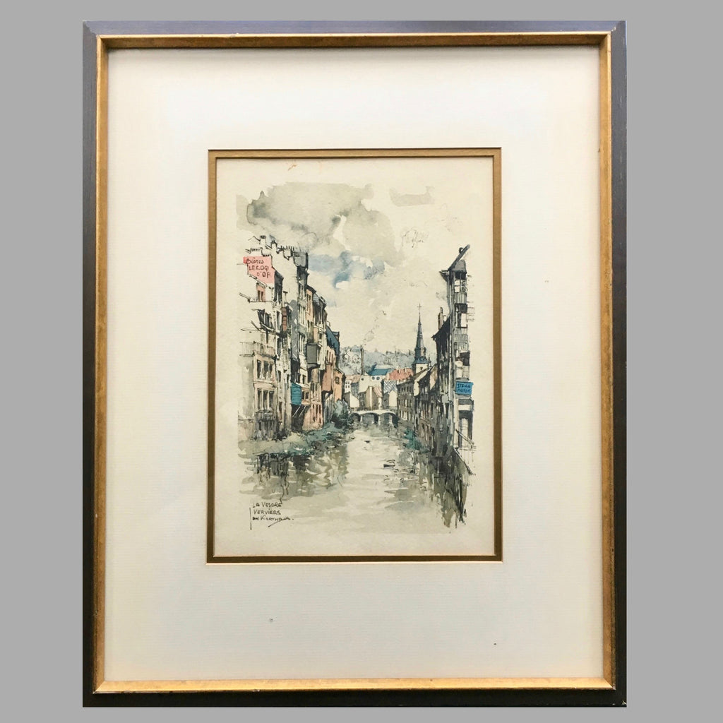 La Vesdre Verviers Aqua Print by Dutch Artist Jan Korthals