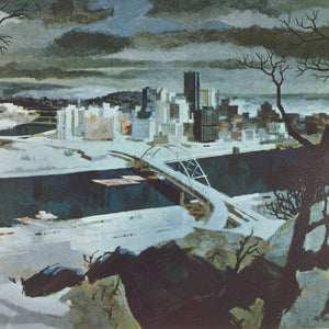 Nat Youngblood Limited Edition Print 'Pittsburgh in Winter' Lithograph Vintage 