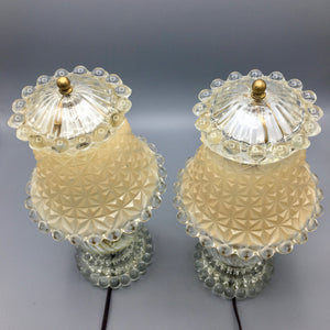 Pair of Mid Century Boudoir Glass Lamps by Leviton Lamp Vintage 