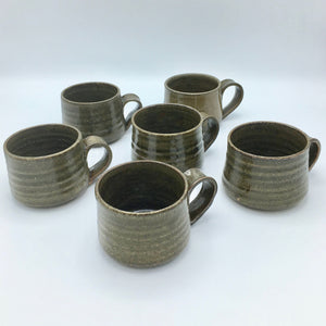 Set of 6 Teruo Hara Tea Bowls Japanese Glazed Ceramic Cup Vintage 