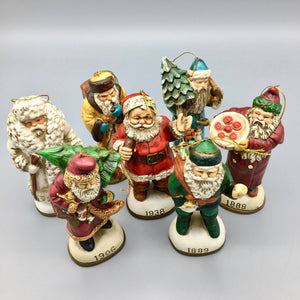 Set of 7 Vintage Christmas Ornaments from Memories of Santa Series Figurine Vintage 