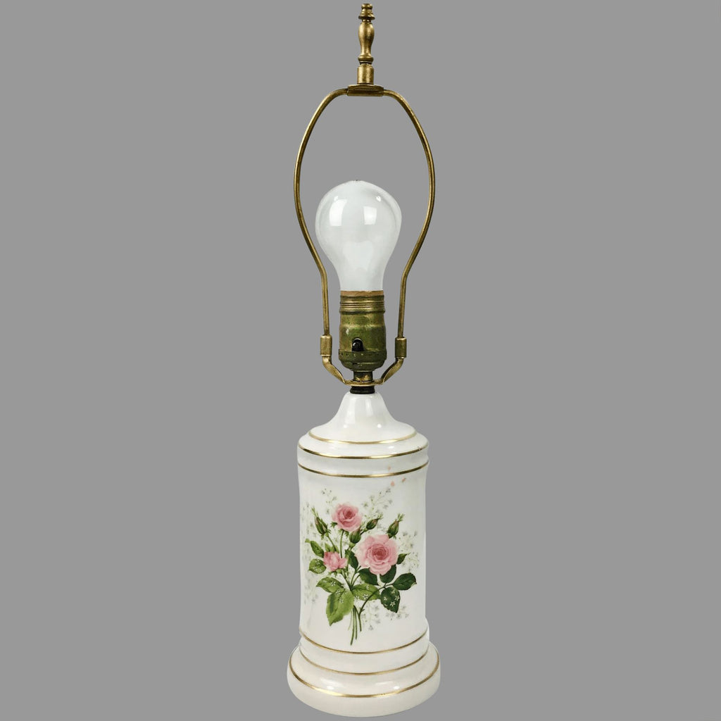 Antique porcelain lamps with flowers sales