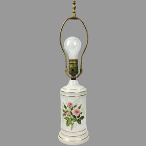 Vintage Ceramic Table Lamp with Roses Lamp Vintage 