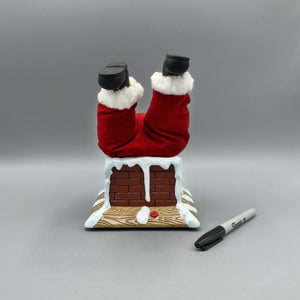 Vintage Gemmy Animated Santa Stuck in Chimney Figurine Gemmy 