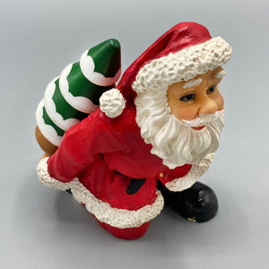Vintage Santa Figurine with Christmas Tree Figurine Handmade 