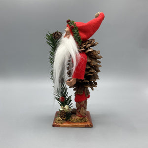 Vintage Santa Figurine with Long Beard Figurine Handmade 