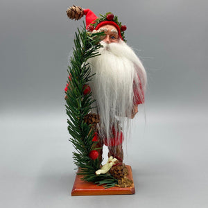 Vintage Santa Figurine with Long Beard Figurine Handmade 