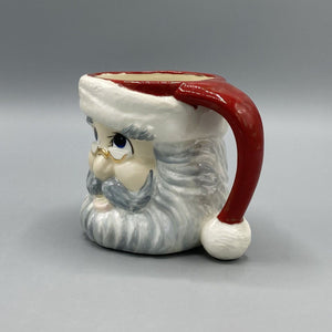 Vintage Santa Holiday Mug Glazed Ceramic Mug Handmade 