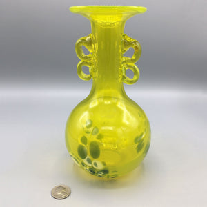 Vintage Yellow Art Glass Vase Vase Vintage 