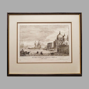 18th Century Engraving of Venice by Luca Carlevarijs Engraving Antique 