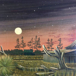Acrylic on Board Painting 'Star Fire' by Larry Arnold Painting Vintage 