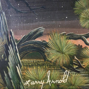 Acrylic on Board Painting 'Star Fire' by Larry Arnold Painting Vintage 