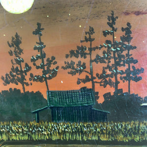 Acrylic on Board Painting 'Star Fire' by Larry Arnold Painting Vintage 