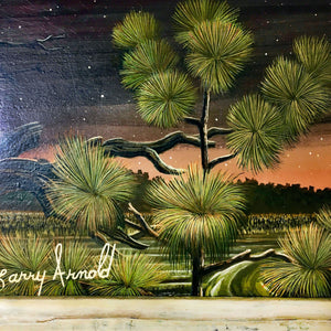 Acrylic on Board Painting 'Star Fire' by Larry Arnold Painting Vintage 