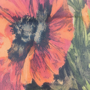 Antique Aquatint Print of Red Poppies by Gustave Fraipont Lithograph Antique 