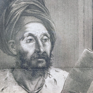 Antique French Orientalist Engraving of Ottoman Pasha circa 1822 Engraving Antique 
