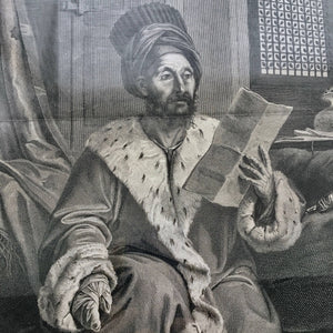 Antique French Orientalist Engraving of Ottoman Pasha circa 1822 Engraving Antique 