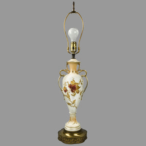 Antique Hand Painted Porcelain Ormolu Lamp Lamp Antique 