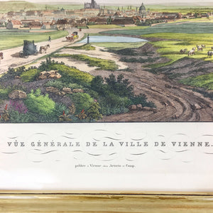 Antique Leopold Beyer Hand-Colored Engraving of Vienna circa 1820 Engraving Antique 