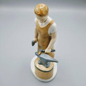 Carl Schneider Erben Figurine of Worker with Hammer 1950s Figurine Vintage 