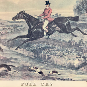 Fox Hunt Lithograph 'Full Cry' after William Shayer Junior Lithograph Vintage 