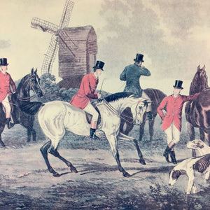 Fox Hunt Lithograph 'The Meet' after William Shayer Junior Lithograph Vintage 
