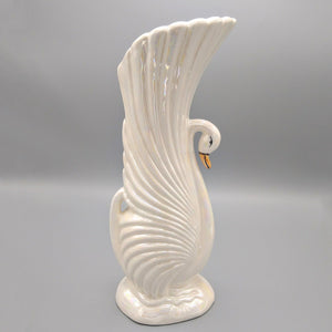 Lusterware Porcelain Vintage Vase Shaped as Swan Vase Vintage 