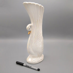 Lusterware Porcelain Vintage Vase Shaped as Swan Vase Vintage 