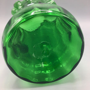 Mid Century Hand Blown Green Glass Pitcher Jug Vintage 