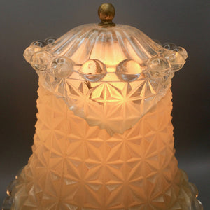 Pair of Mid Century Boudoir Glass Lamps by Leviton Lamp Vintage 