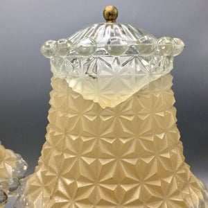 Pair of Mid Century Boudoir Glass Lamps by Leviton Lamp Vintage 