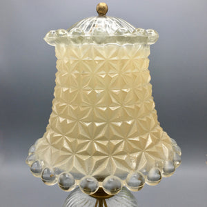 Pair of Mid Century Boudoir Glass Lamps by Leviton Lamp Vintage 