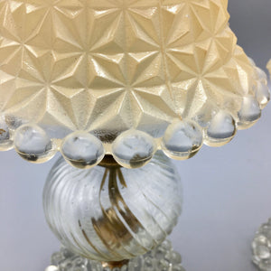 Vintage Leviton Cut Crystal & Brass Table Lamp With Shade