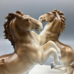 Pair of Noritake Porcelain Horses Figurines Nippon Toki Kaisha 1946 Figurine Vintage 