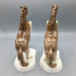 Pair of Noritake Porcelain Horses Figurines Nippon Toki Kaisha 1946 Figurine Vintage 