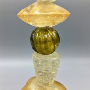 Pair of Vintage Candleholders Italian Hand Blown Glass Candlestick Vintage 