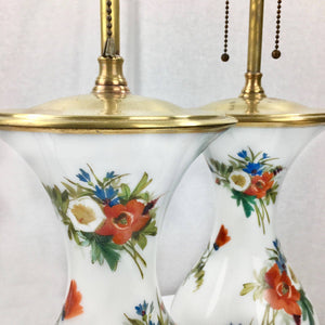Pair of Vintage Porcelain Hand Painted Lamps Lamp Vintage 