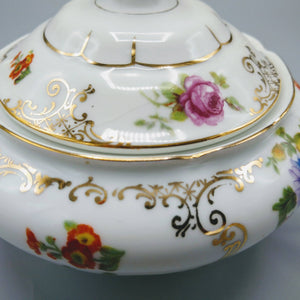Porcelain Creamer and Sugar Bowl Set Czechoslovakia Victoria 1930s China Vintage 