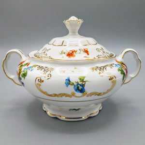 Porcelain Creamer and Sugar Bowl Set Czechoslovakia Victoria 1930s China Vintage 