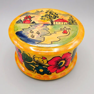 Russian Hand Carved Lidded Box Polkhov Maidansky Folk Art Box Vintage 